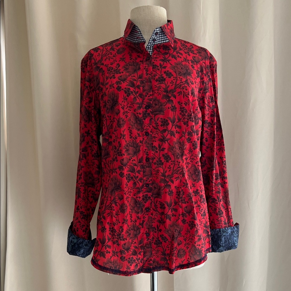 NWOT Georg Roth fitted cotton button down shirt size Large